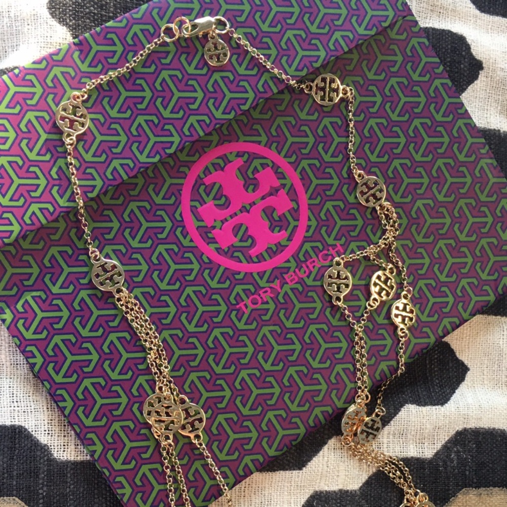 Tory Burch Gold 3 Layer Rosary Necklace